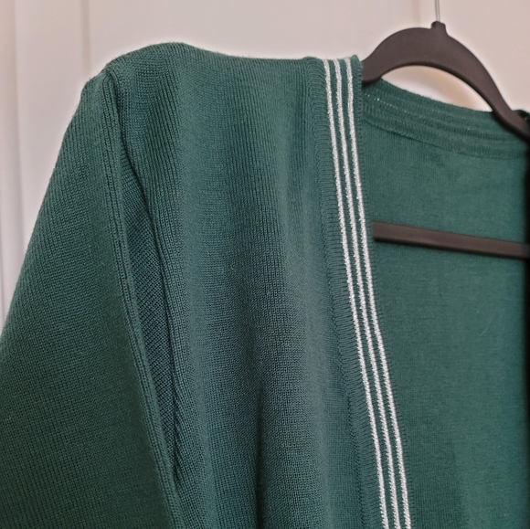 Green cardigan with silver stripes M - Picture 4 of 9